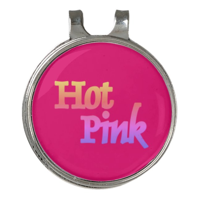 Hot Pink golf hat clip ball marker (Front)