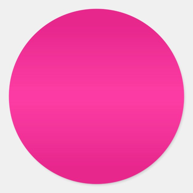 Hot Pink Gradient Blank Classic Round Sticker (Front)