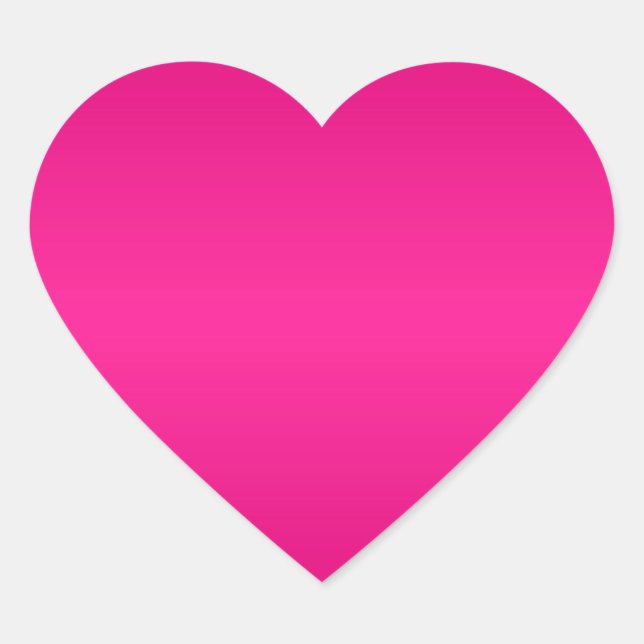 Hot Pink Gradient Blank Heart Sticker (Front)