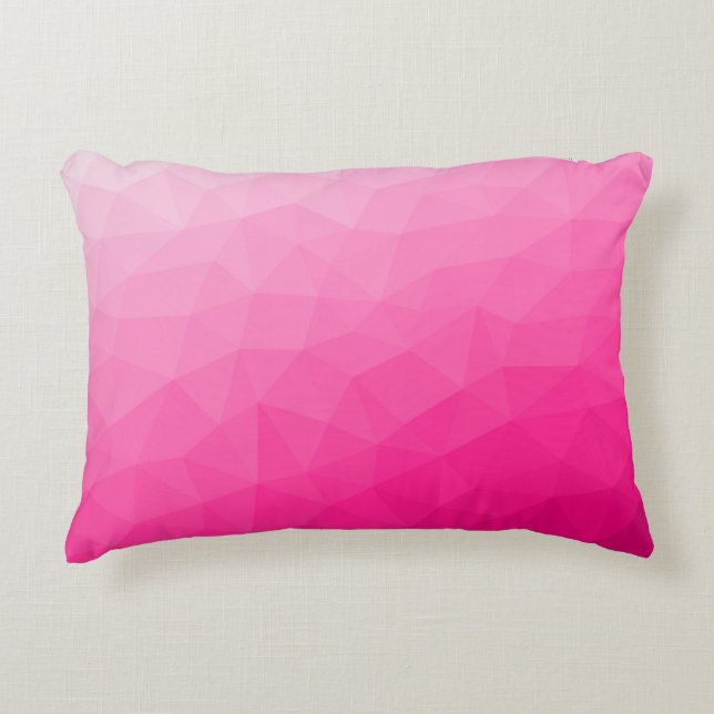 Hot pink Gradient Geometric Mesh Pattern Accent Pillow (Front)
