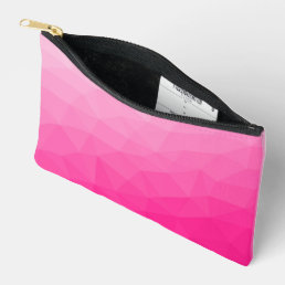 Hot pink gradient geometric mesh pattern accessory pouch