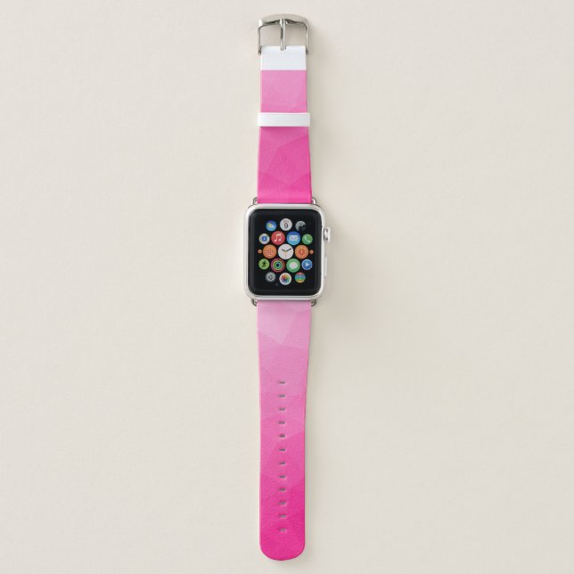 Hot pink Gradient Geometric Mesh Pattern Apple Watch Band (Front)