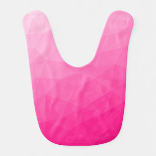 Hot pink Gradient Geometric Mesh Pattern Baby Bib