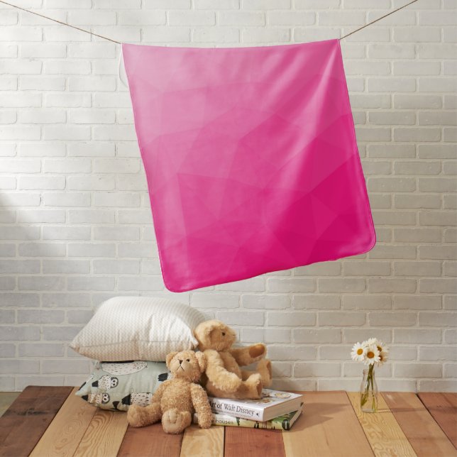 Hot pink Gradient Geometric Mesh Pattern Baby Blanket (In Situ)