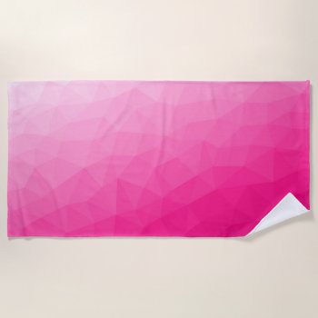 Hot Pink Gradient Geometric Mesh Pattern Beach Towel by PLdesign at Zazzle