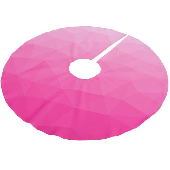 Hot pink Gradient Geometric Mesh Pattern Brushed Polyester Tree Skirt (Angled)