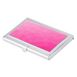 Hot pink Gradient Geometric Mesh Pattern Business Card Case