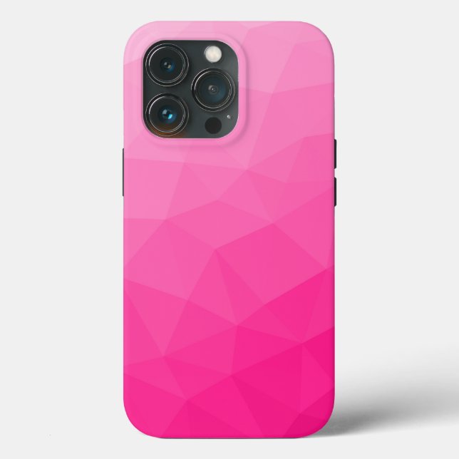 Hot pink Gradient Geometric Mesh Pattern Case-Mate iPhone Case (Back)