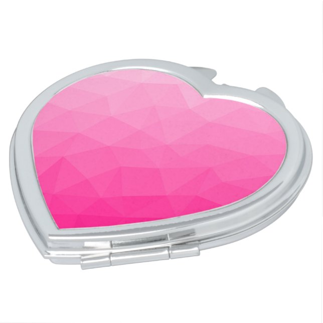 Hot pink Gradient Geometric Mesh Pattern Compact Mirror (Turned)