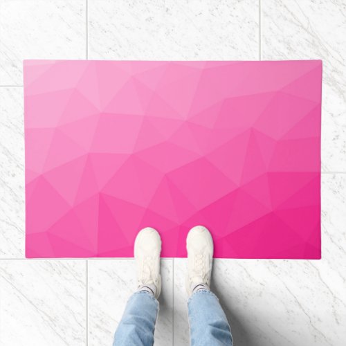 Hot pink gradient geometric mesh pattern doormat