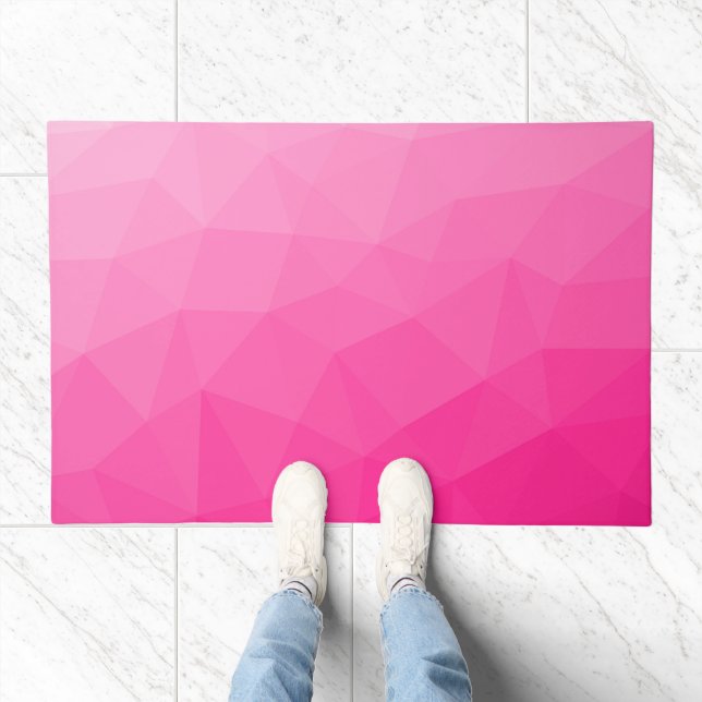 Hot pink gradient geometric mesh pattern doormat (Indoor)