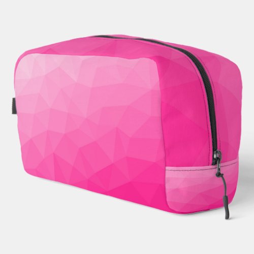 Hot pink gradient geometric mesh pattern dopp kit