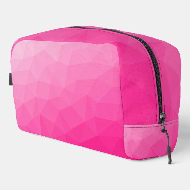 Hot pink gradient geometric mesh pattern dopp kit (Right Corner)