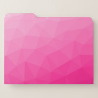 Hot pink Gradient Geometric Mesh Pattern Monogram File Folder