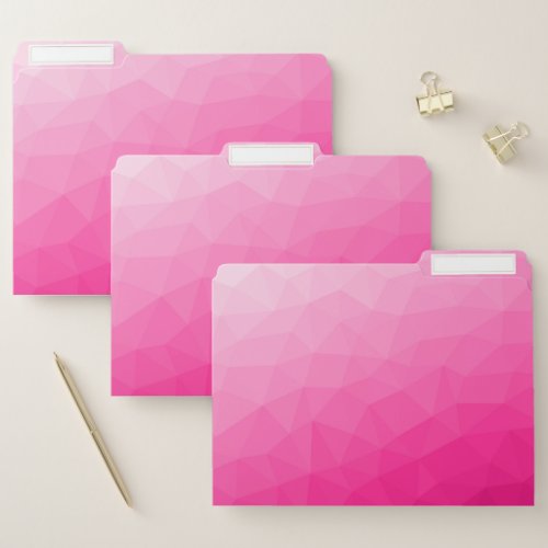 Hot pink gradient geometric mesh pattern file folder