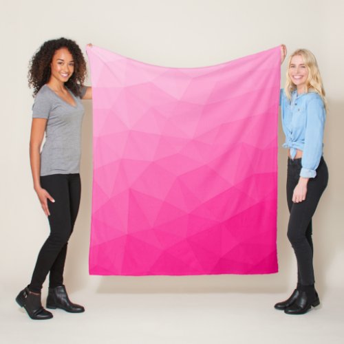 Hot pink Gradient Geometric Mesh Pattern Fleece Blanket