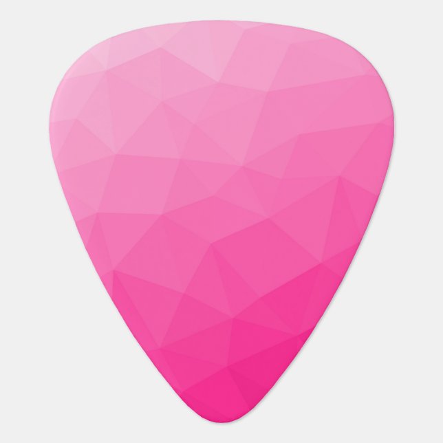 Hot pink Gradient Geometric Mesh Pattern Guitar Pick (Front)