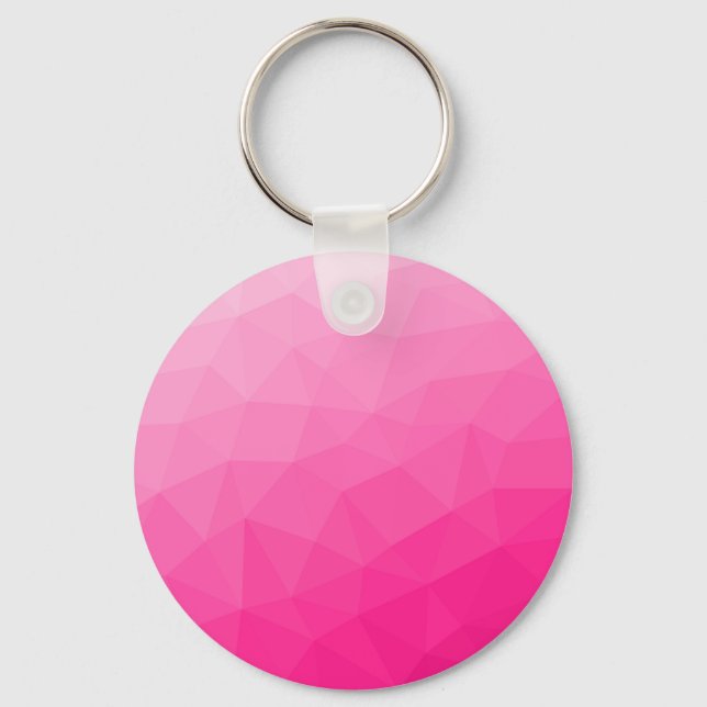 Hot pink Gradient Geometric Mesh Pattern Keychain (Front)