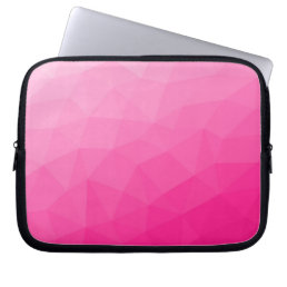 Hot pink Gradient Geometric Mesh Pattern Laptop Sleeve