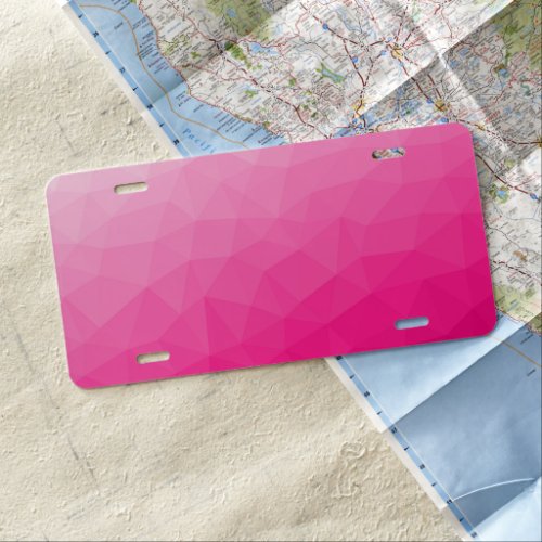 Hot pink Gradient Geometric Mesh Pattern License Plate