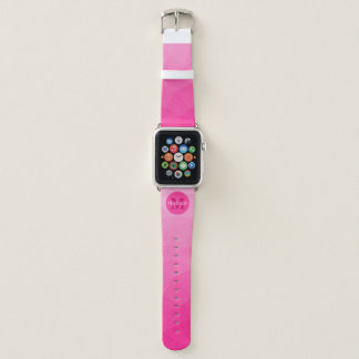 Hot pink Gradient Geometric Mesh Pattern Monogram Apple Watch Band