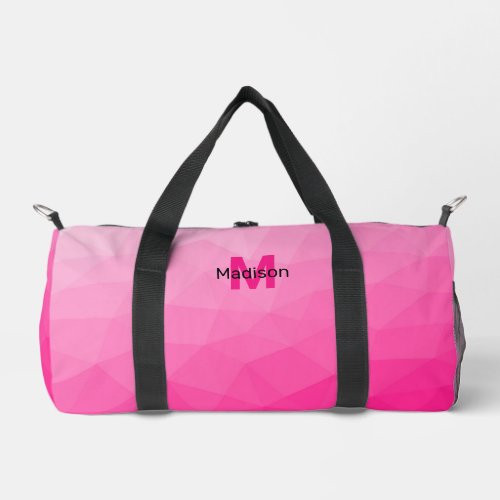 Hot pink gradient geometric mesh pattern Monogram Duffle Bag