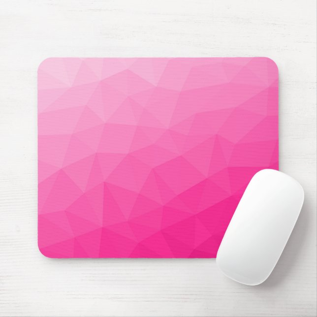 Hot pink Gradient Geometric Mesh Pattern Mouse Pad (With Mouse)