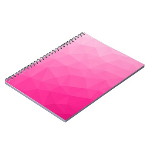 Hot pink Gradient Geometric Mesh Pattern Notebook