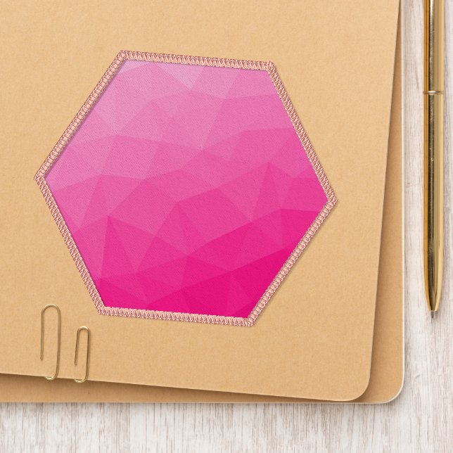 Hot pink Gradient Geometric Mesh Pattern Patch (On Folder)