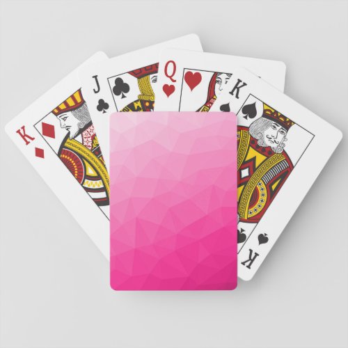 Hot pink Gradient Geometric Mesh Pattern Playing Cards