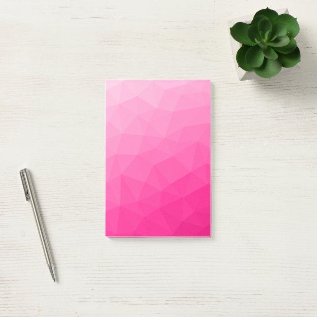 Hot pink Gradient Geometric Mesh Pattern Post-it Notes (Office)