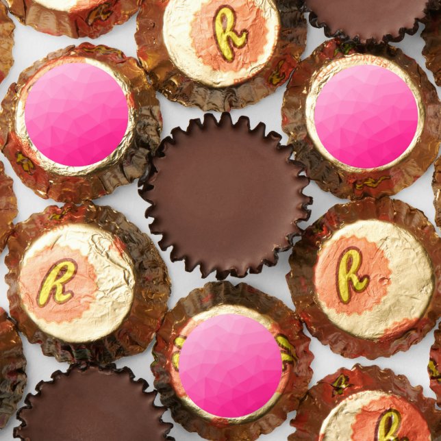 Hot pink gradient geometric mesh pattern reese's peanut butter cups (Assorted)