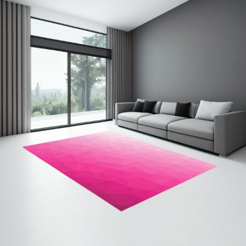 Hot pink gradient geometric mesh pattern rug