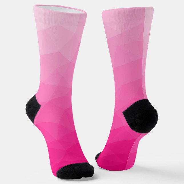 Hot pink Gradient Geometric Mesh Pattern Socks (Angled)