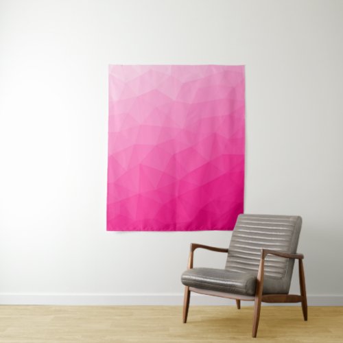 Hot pink Gradient Geometric Mesh Pattern Tapestry