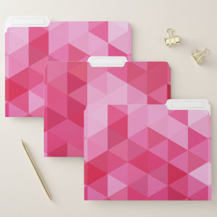 Hot Pink Gradient Modern Geometric Pattern File Folder