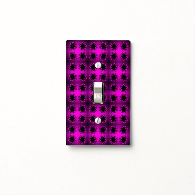 Hot Pink Gradient Star Bow Light Switch Cover (In Situ)
