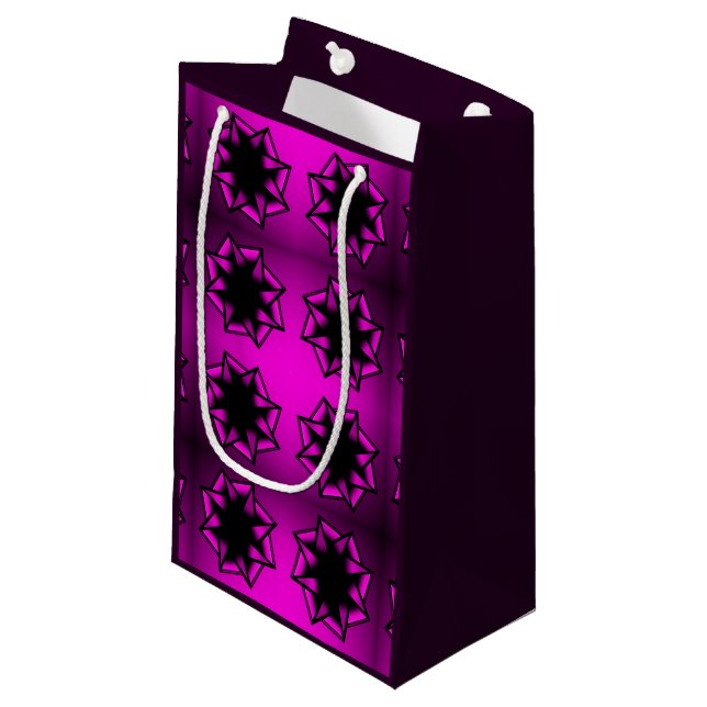 Hot Pink Gradient Star Bow Small Gift Bag (Front Angled)