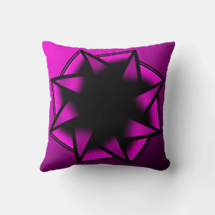 Hot Pink Gradient Star Bow Throw Pillow