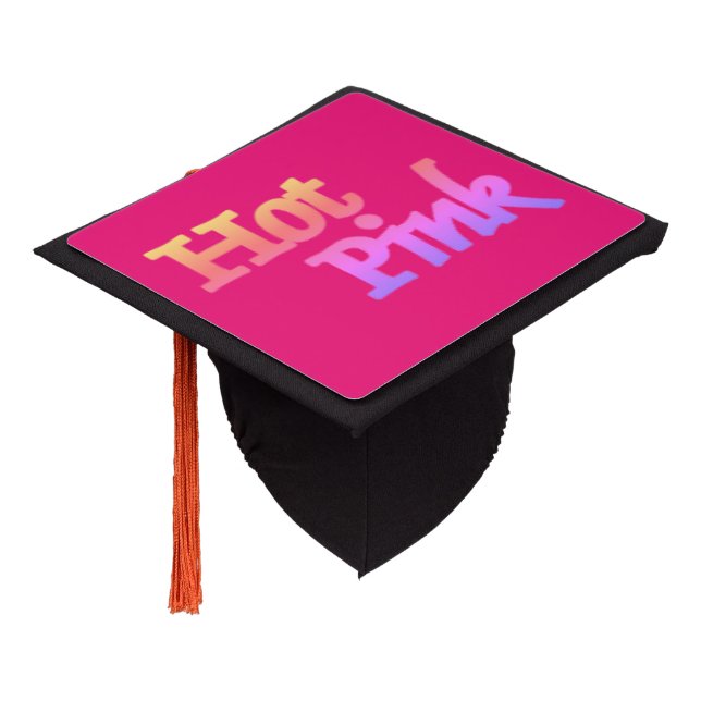 Hot Pink graduation cap (Angled)