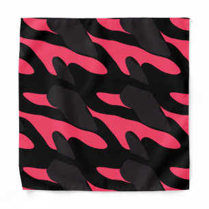 Hot pink, gray and black Camo abstract Bandana