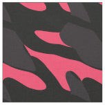 Hot pink, gray and black Camo abstract Fabric
