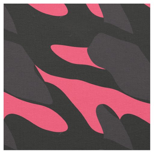 Hot pink, gray and black Camo abstract Fabric