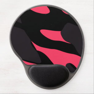 Hot pink, gray and black Camo abstract Gel Mouse Pad
