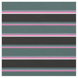 Hot Pink, Gray, Dark Slate Gray, Black & Lavender Fabric