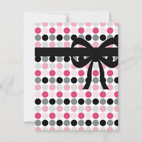 Hot Pink, Gray, Light Pink and Black Polka Dots Announcement