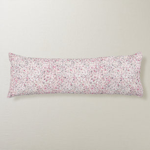 Hot Pink, Gray, & White Hearts, Splatter Paint Body Pillow