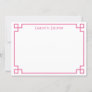 Hot Pink Greek Key Border Personalized Stationery Note Card