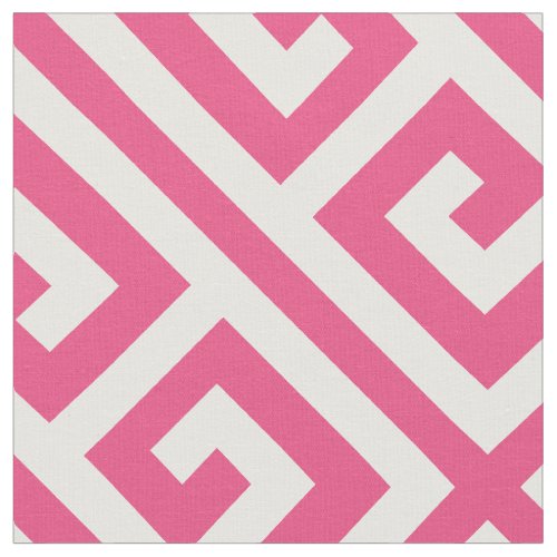 Hot Pink Greek Key Large Scale  Editable Color Fabric