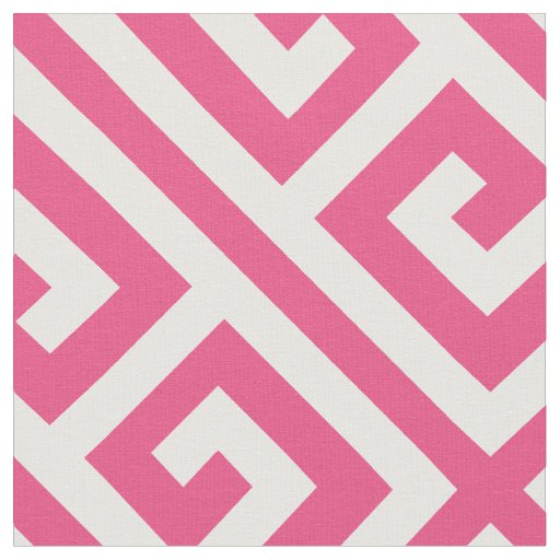 Hot Pink Greek Key Large Scale | Editable Color Fabric